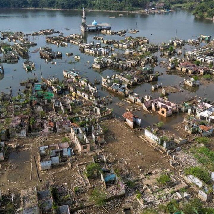Kemarau Ungkap Kampung Tenggelam di Bendungan Karian Lebak