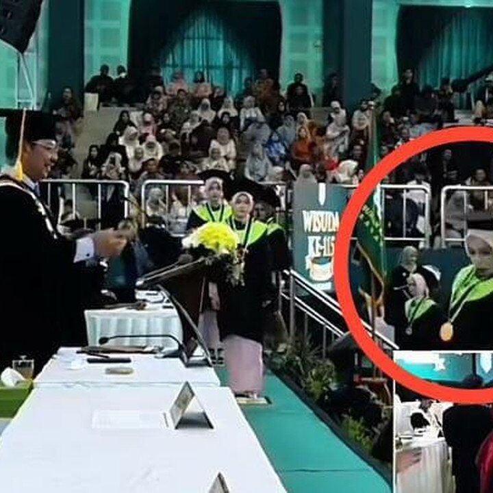 Momen Tak Terduga: Wisudawati UINSA Terjatuh dari Panggung Saat Minta Foto Rektor