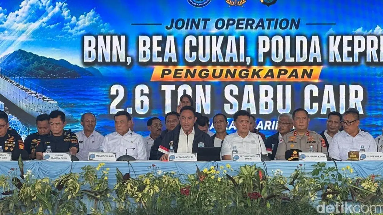 BNN Ungkap Jaringan Sabu Cair 2,6 Ton Terkait Kasus Ketamin 1,3 Ton