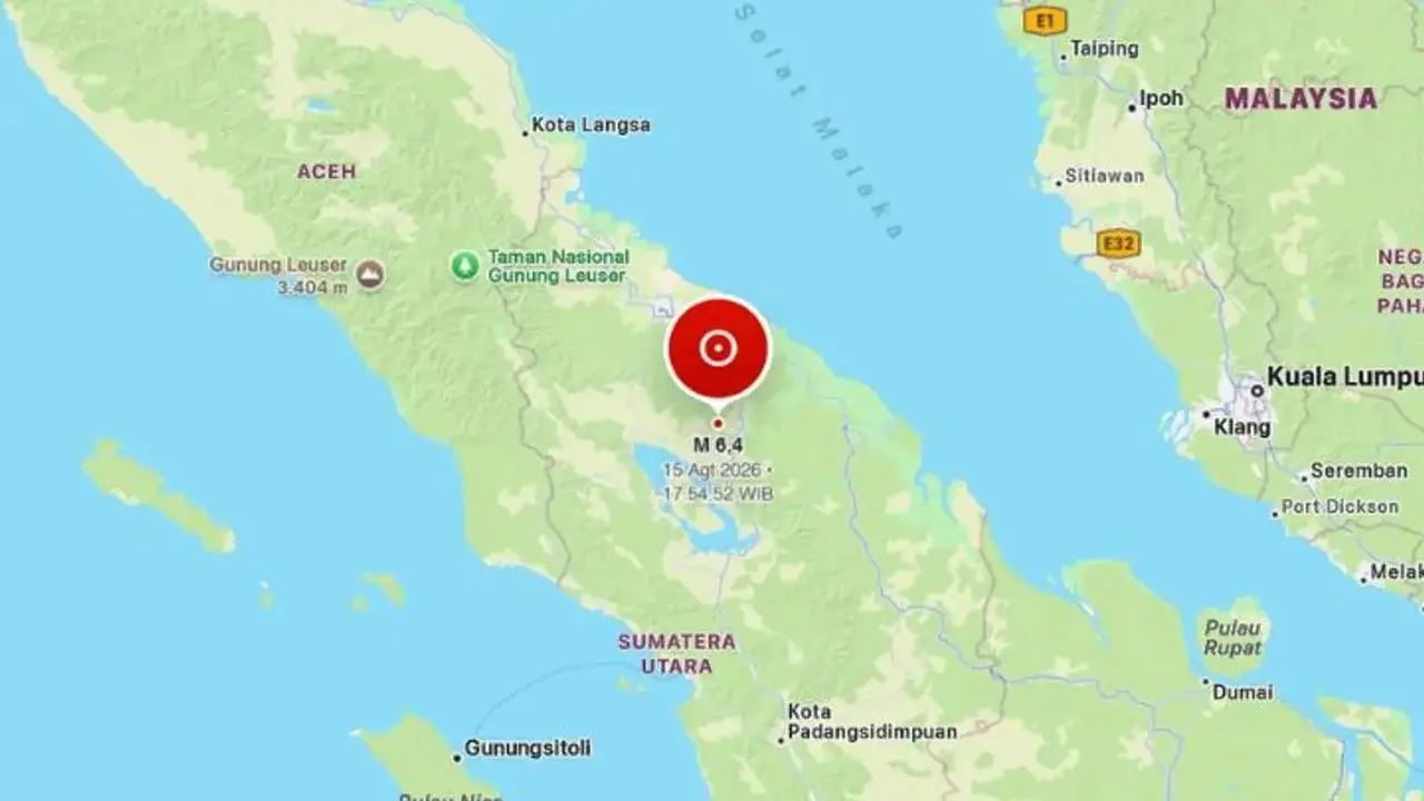 Gempa M 6,4 Guncang Simalungun, Getaran Terasa hingga Sumatera Barat