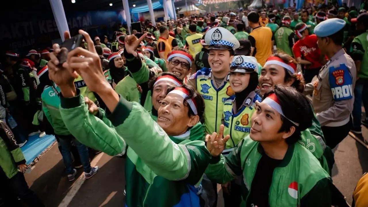 Ratusan Ojol Dibekali Pelatihan Keselamatan di Kopdar Kebangsaan Jaga Jakarta