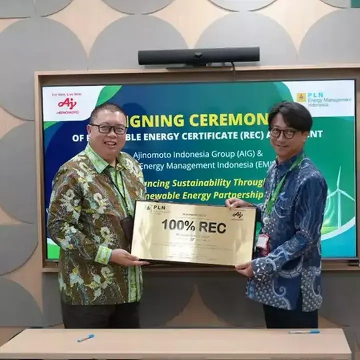 Ajinomoto Indonesia Perkuat Komitmen Energi Bersih dengan Perpanjangan Sertifikat Energi Terbarukan