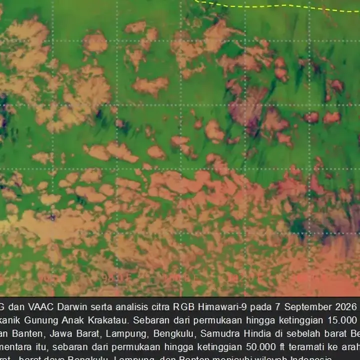 BMKG: Abu Vulkanik Anak Krakatau Terpantau Menyebar Hingga Jakarta
