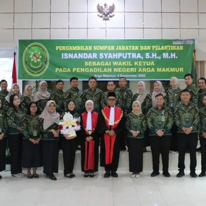 Isnandar Syahputra Resmi Jabat Wakil Ketua PN Arga Makmur, Perkuat Pelayanan Keadilan