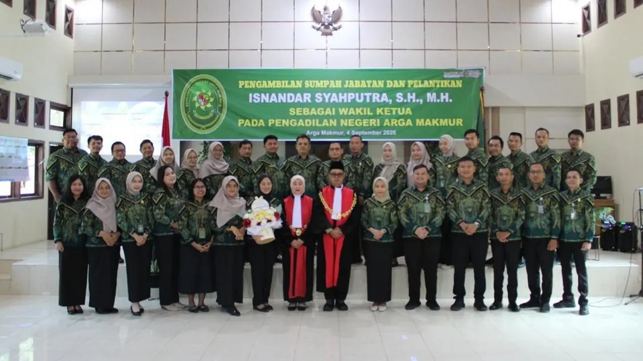 Isnandar Syahputra Resmi Jabat Wakil Ketua PN Arga Makmur, Perkuat Pelayanan Keadilan