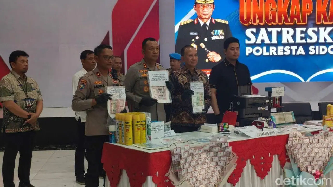 Jaringan Uang Palsu Dibongkar di Sidoarjo, Tiga Pelaku Ditangkap