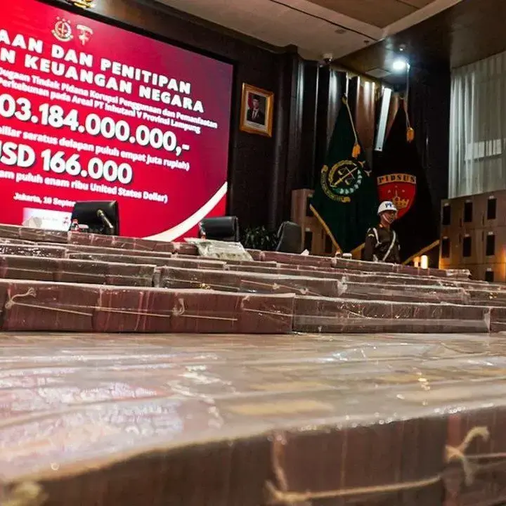 Kejagung Pamerkan Uang Sitaan Rp 1 Triliun Lebih, Ditata Bak Kasur